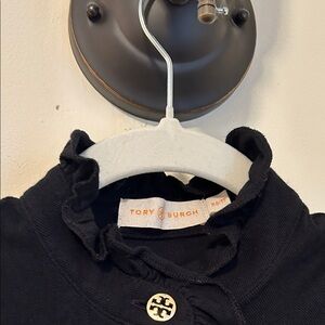 Tory Burch Black Sleeveless Blouse with Button Detail